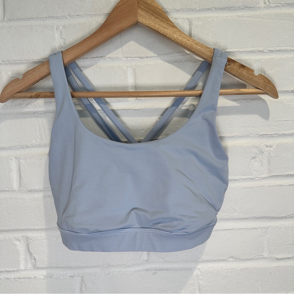 Lululemon Energy Longline Bra, Light Blue, Size 8, Medium support